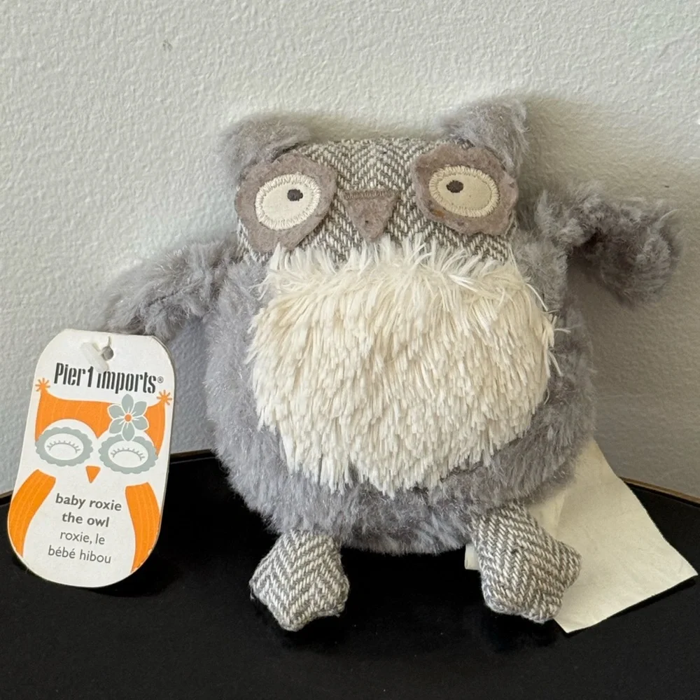 Vintage Pier 1 Imports Chloe and Baby Roxie Plush Owl Animals Lot